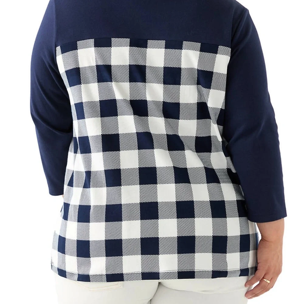 EUC Ladies Kim Rogers Perfectly Soft 3 Quarter Sleeves Crew Neck Top P/M - Picture 2 of 7